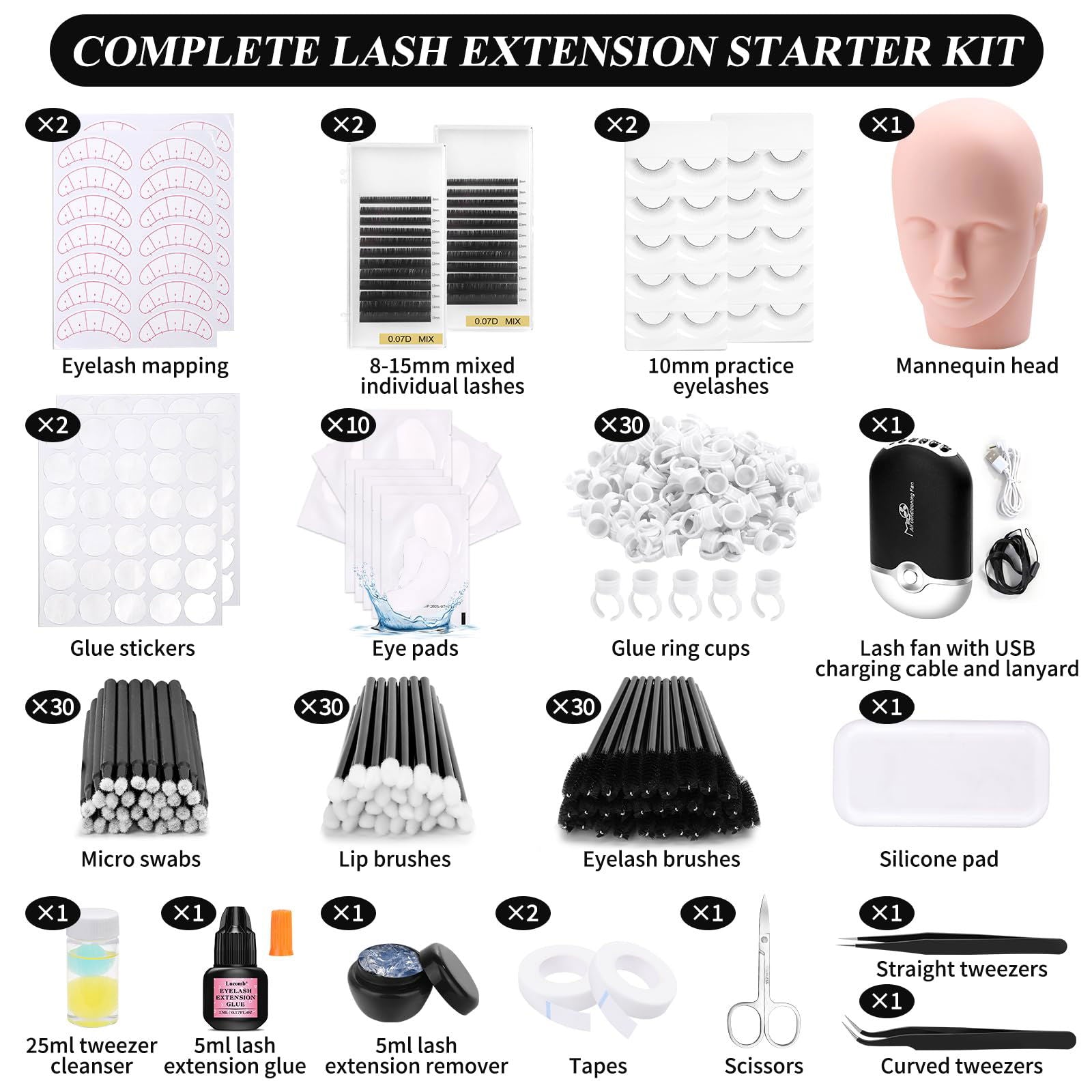 Lash Training Kit for Eyelash Extension - Vela Lash Bar